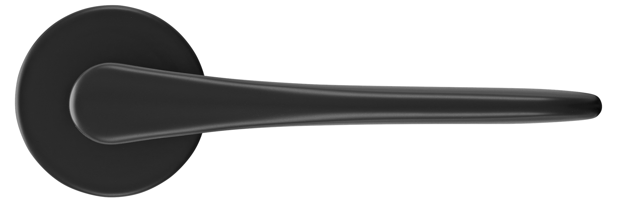 Ручка дверная AULA R5 NERO-ST на круглой розетке 7мм, цвет -  черный soft-touch фото купить в Чебоксарах