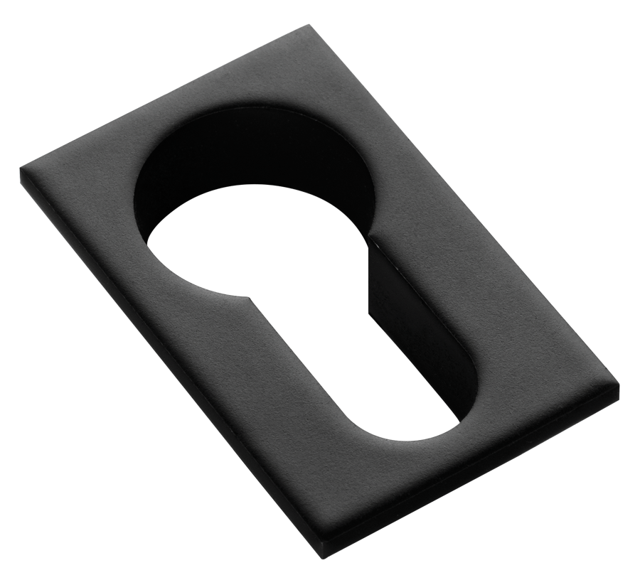 Накладка на евроцилиндр LUX-KH-SM NERO-ST квадратная невидимая, цвет - черный soft-touch фото купить Чебоксары