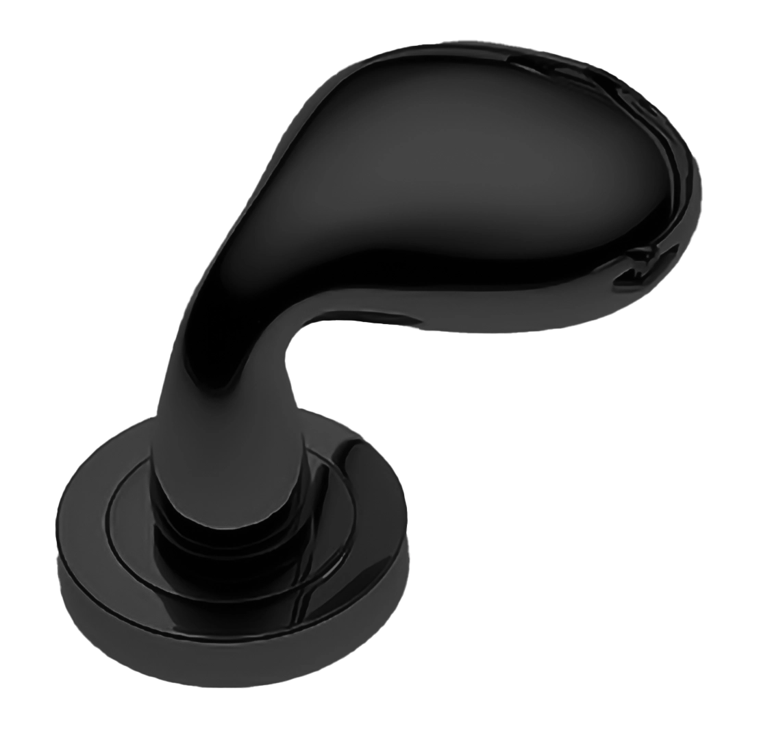 Ручка дверная SIENA-2 R2 NERO раздельная на круглой розетке, цвет - черный фото 1 Ручка дверная SIENA-2 R2 NERO раздельная на круглой розетке, цвет - черный фото купить Чебоксары