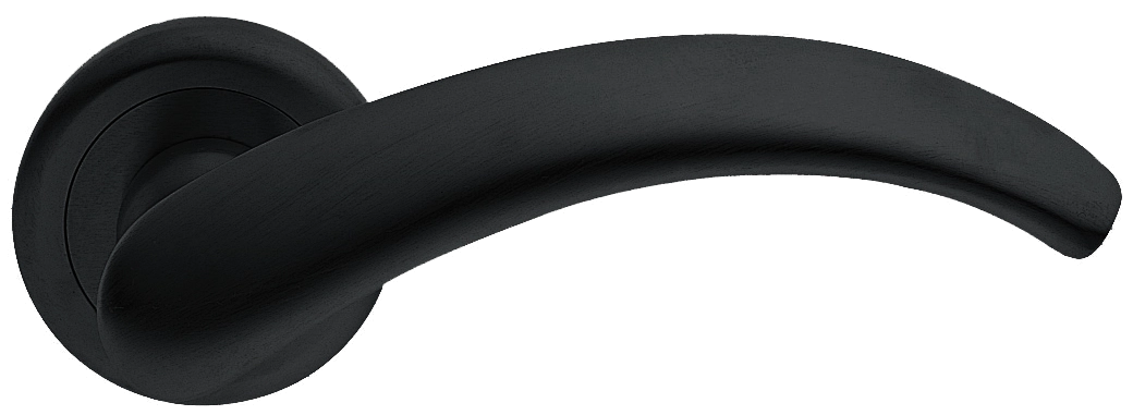 Ручка дверная ARCH R4 NERO раздельная на круглой розетке, цвет - черный фото купить Чебоксары