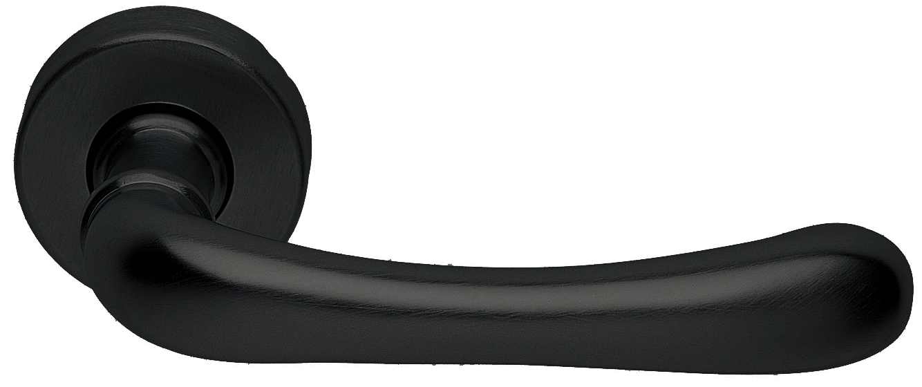 Ручка дверная RING R3-E NERO раздельная на круглой розетке, цвет - черный фото купить Чебоксары
