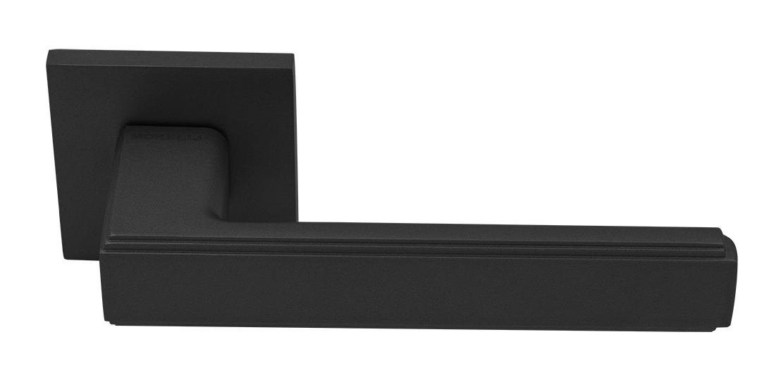 Ручка дверная MH-64-S6 BL STEPS на квадратной розетке 6 мм, цвет черный фото купить Чебоксары