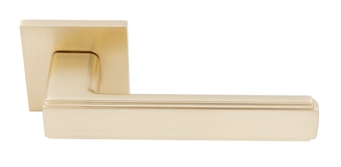 Ручка дверная MH-64-S6 MSG STEPS на квадратной розетке 6 мм, цвет матовое сатинированное золото фото купить Чебоксары