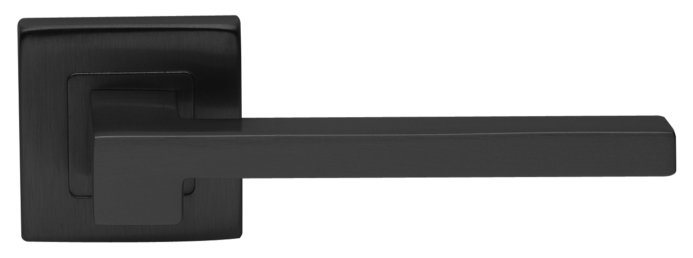 Ручка дверная STONE S3 NERO раздельная на квадратной розетке, цвет черный, латунь фото купить в Чебоксарах