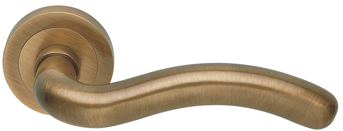 Ручка дверная SNAKE R2 BGO раздельная на круглой розетке, цвет - матовая бронза фото купить в Чебоксарах
