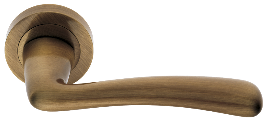 Ручка дверная COCKATOO R2 BGO раздельная на круглой розетке, цвет матовая бронза, латунь фото купить в Чебоксарах