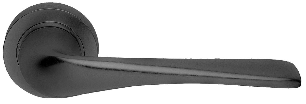 Ручка дверная LE MANS R2 NERO раздельная на круглой розетке, цвет - черный фото купить в Чебоксарах