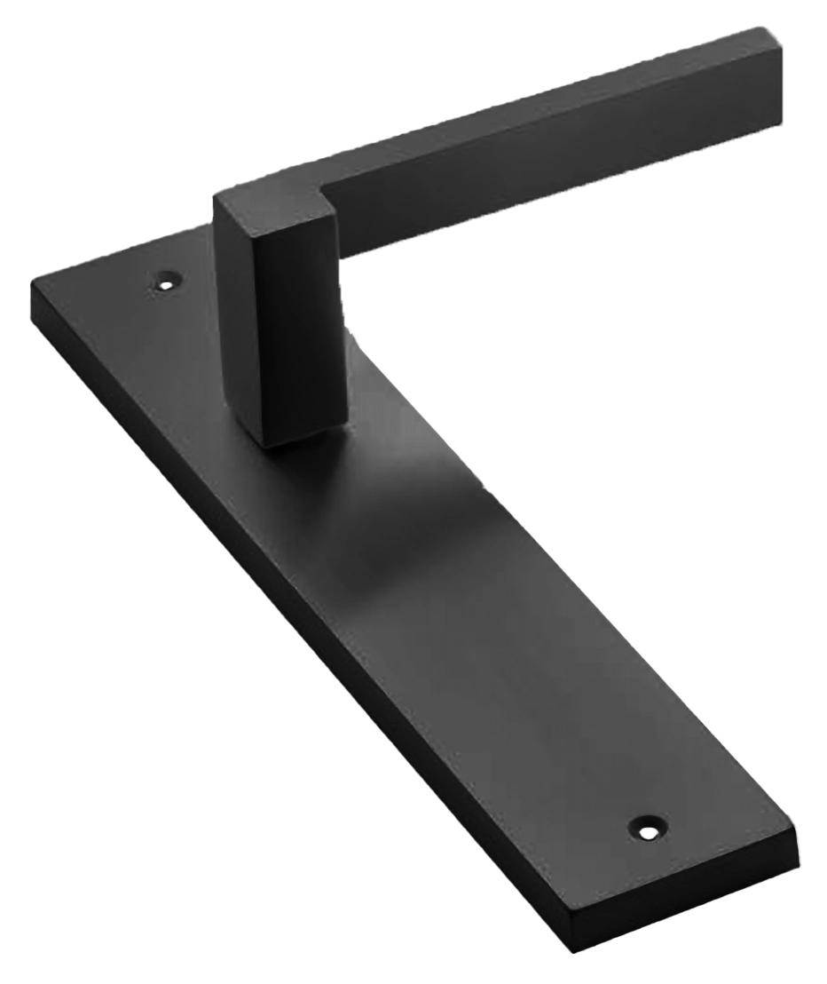 Ручка дверная на планке STONE PL NERO, цвет черный, латунь фото купить в Чебоксарах