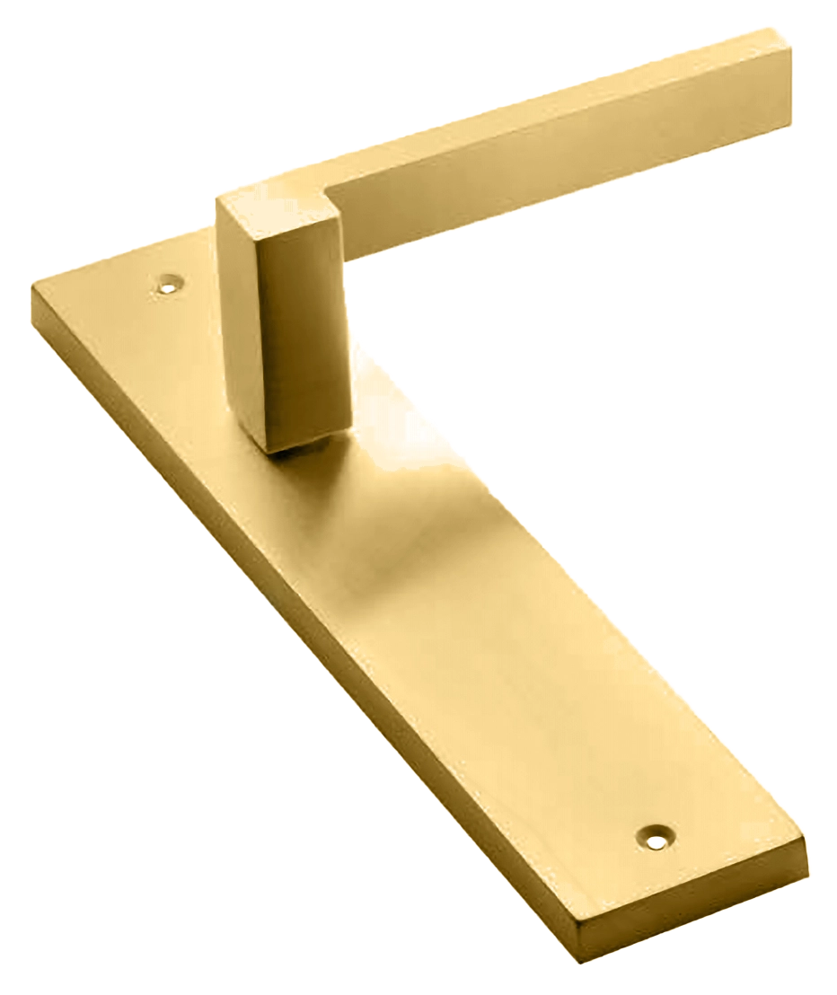 Ручка дверная на планке STONE PL OSA, цвет матовое золото, латунь фото купить в Чебоксарах