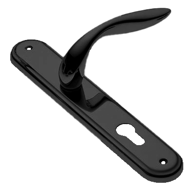 Ручка дверная на планке LEON PL NERO, цвет черный, латунь фото купить в Чебоксарах