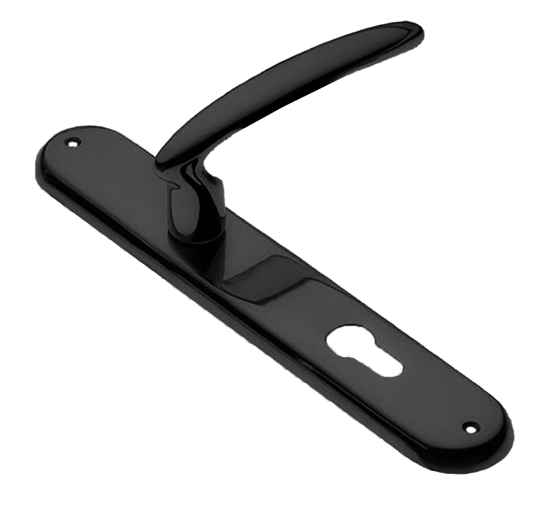 Ручка дверная на планке FLAMINGO PL NERO, цвет черный, латунь фото купить в Чебоксарах