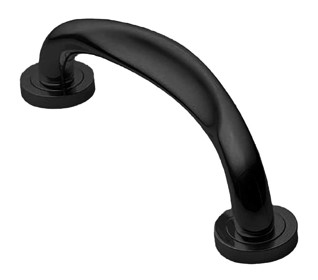 Ручка-скоба дверная RAFT PH NERO на круглой розетке, цвет черный, латунь фото купить в Чебоксарах