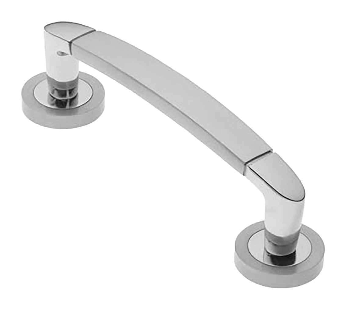 Ручка-скоба дверная SAIL PH CSA/CRO на круглой розетке, цвет матовый хром/хром, латунь фото купить в Чебоксарах
