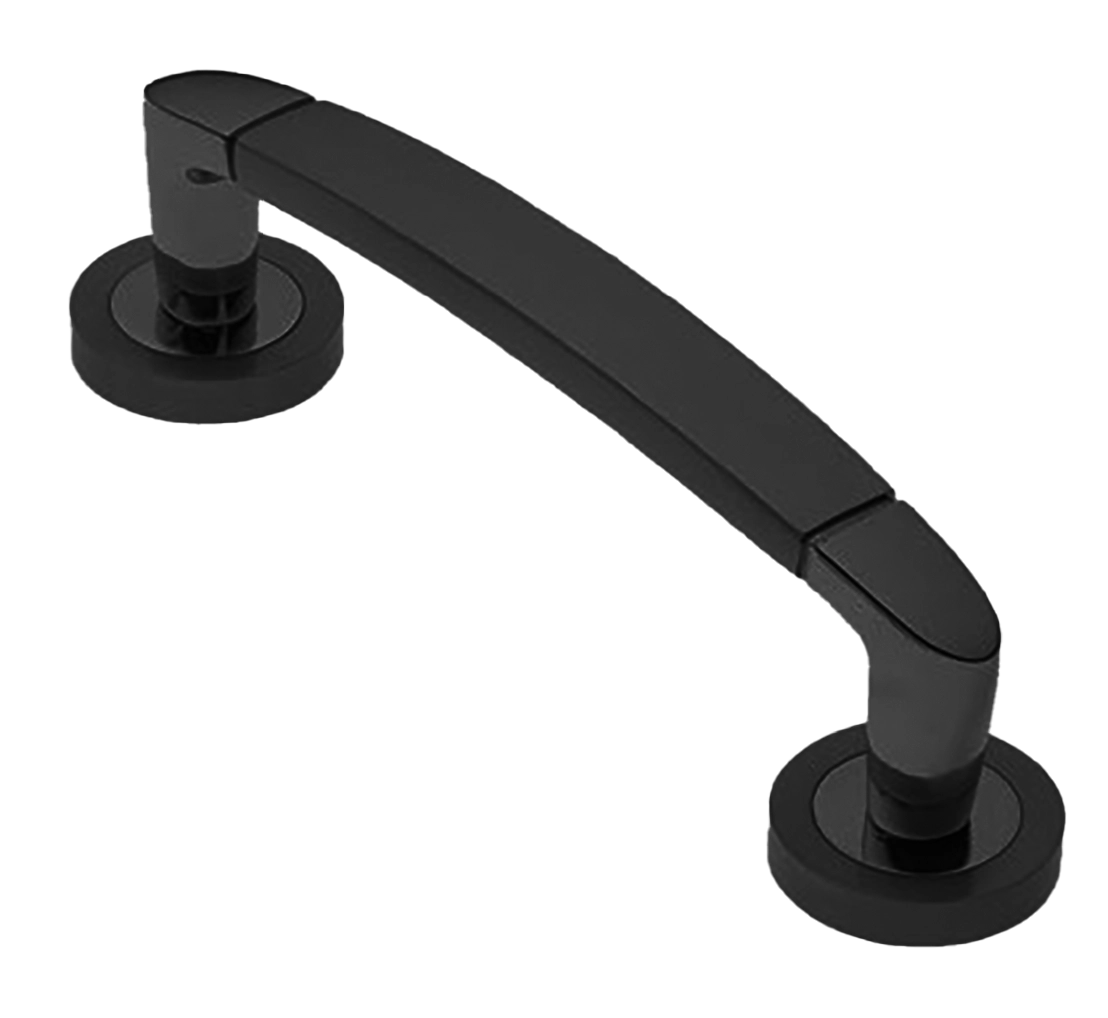 Ручка-скоба дверная SAIL PH NERO на круглой розетке, цвет черный, латунь фото купить в Чебоксарах