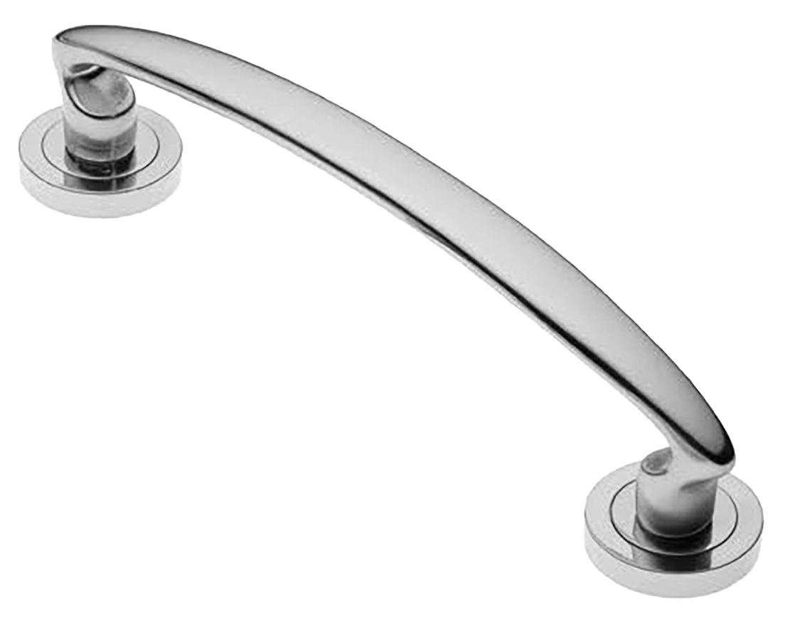 Ручка-скоба дверная FLAMINGO PH CRO на круглой розетке, цвет хром, латунь фото купить в Чебоксарах