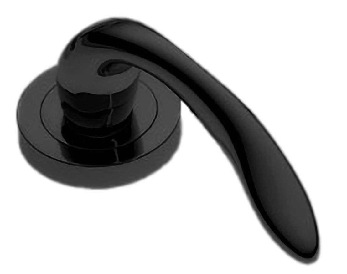 Ручка оконная LEON W1 NERO на прямоугольной розетке, цвет черный, латунь фото купить в Чебоксарах