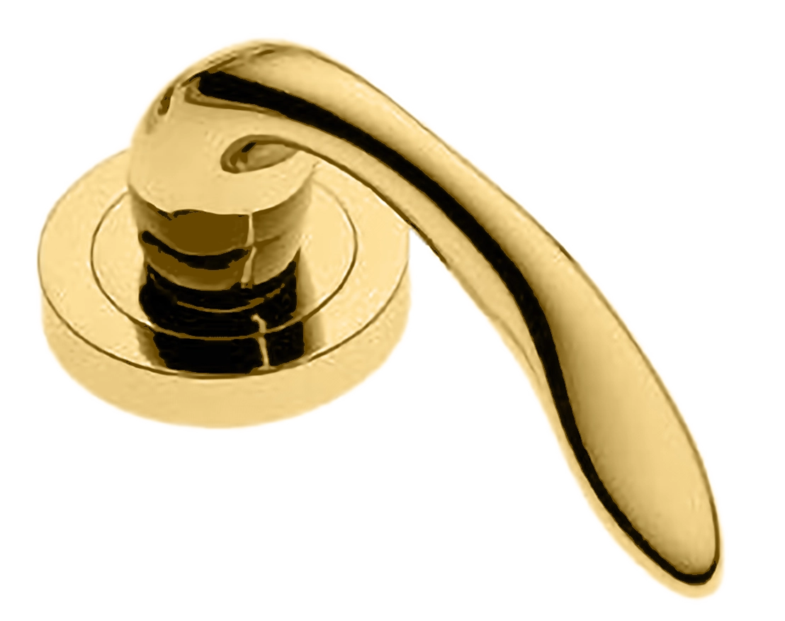 Ручка оконная LEON W1 OTL на прямоугольной розетке, цвет золото, латунь фото купить в Чебоксарах