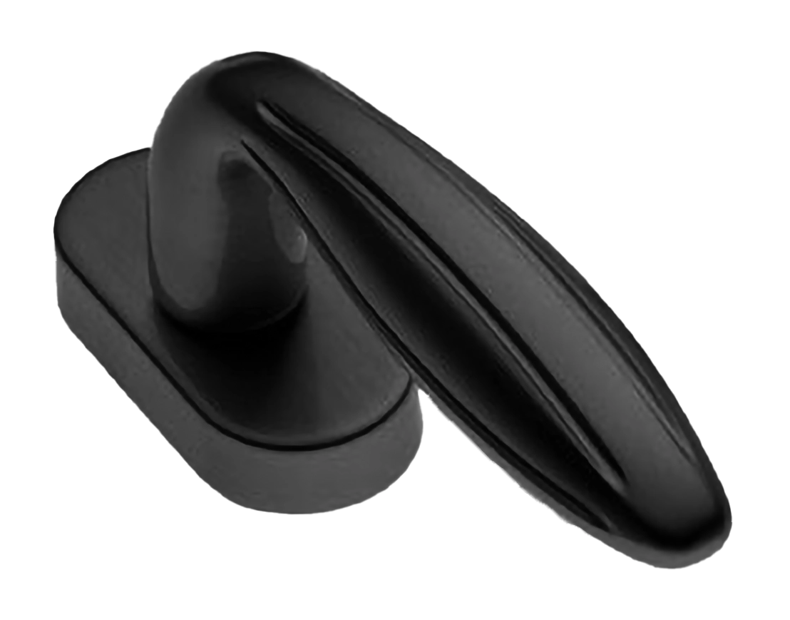 Ручка оконная BUD W1 NERO на прямоугольной розетке, цвет черный, латунь фото купить в Чебоксарах