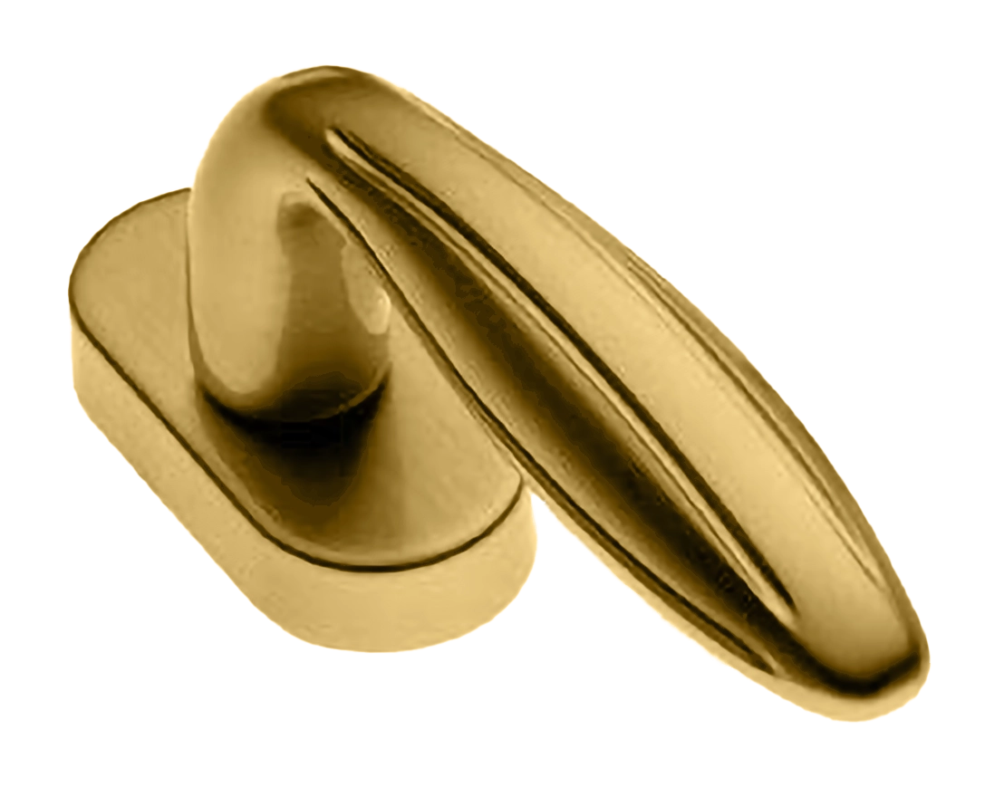 Ручка оконная BUD W1 OSA на прямоугольной розетке, цвет матовое золото, латунь фото купить в Чебоксарах