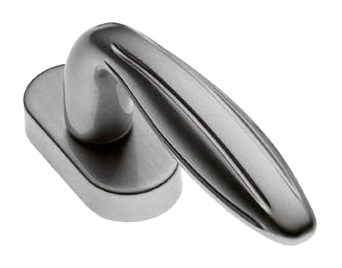 Ручка оконная BUD W1 CSA на прямоугольной розетке, цвет матовый хром, латунь фото купить в Чебоксарах