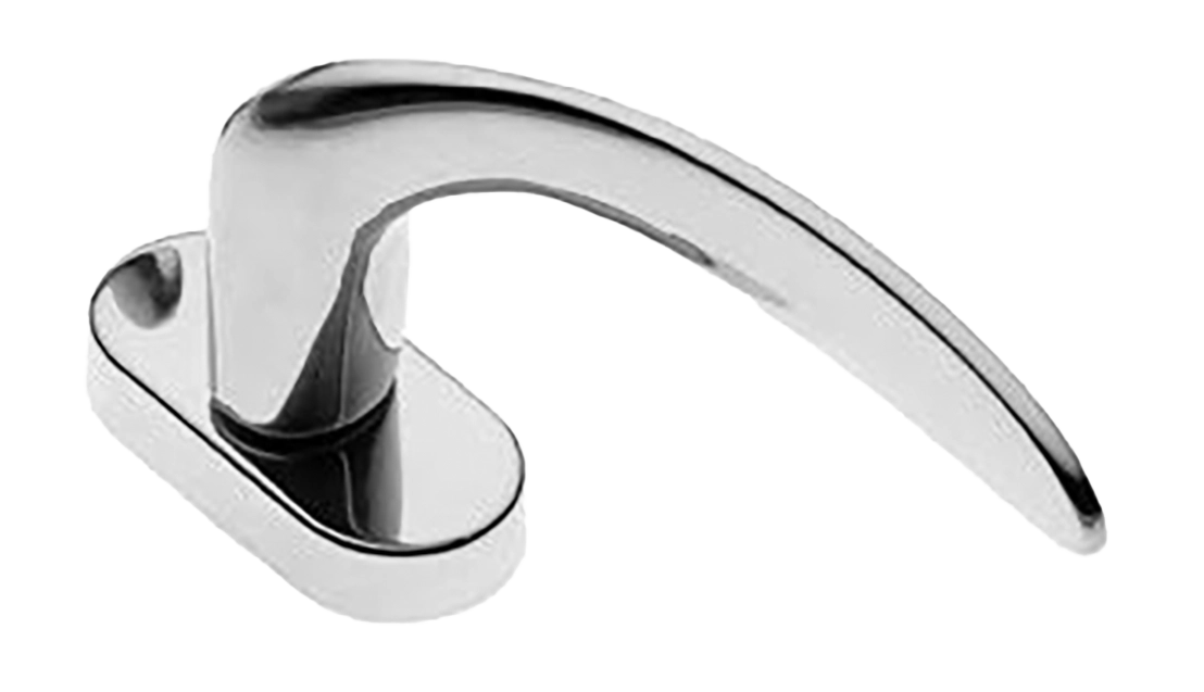 Ручка оконная COBRA W1 CRO на прямоугольной розетке, цвет хром, латунь фото купить в Чебоксарах