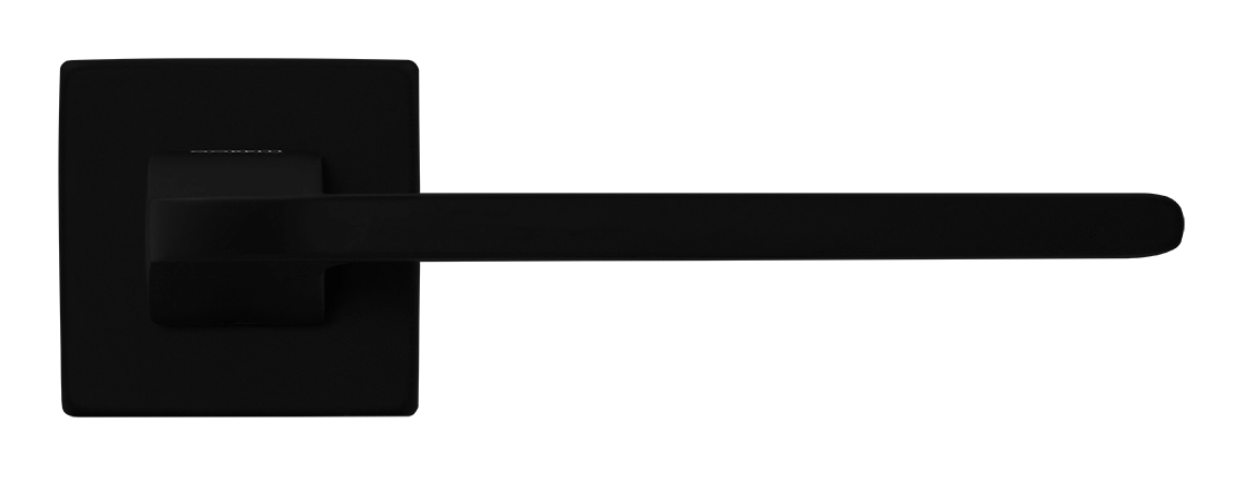 Ручка дверная SPUTNIK S5 NERO-ST на квадратной розетке, цвет черный soft-touch, ЦАМ фото купить в Чебоксарах