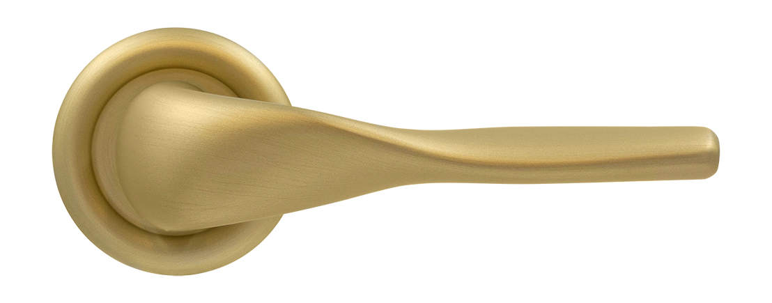 Ручка дверная LVB R7 AH на круглой розетке, цвет Осенний мёд/Autumn Honey фото купить в Чебоксарах