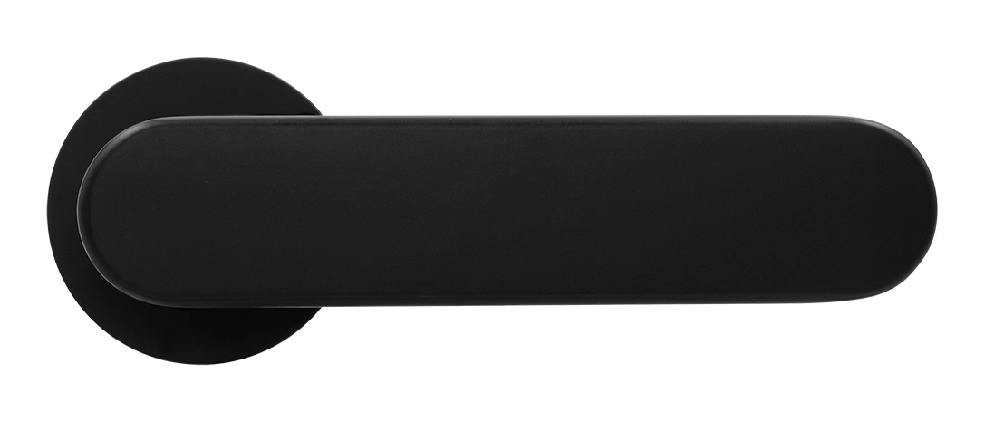 Ручка дверная MH-65-R6 R6 SEMPIONE BL на круглой розетке, цвет черный фото купить в Чебоксарах