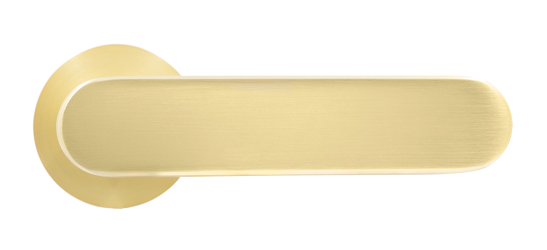 Ручка дверная MH-65-R6 SEMPIONE MSG на круглой розетке, цвет матовое сатинированное золото фото купить в Чебоксарах