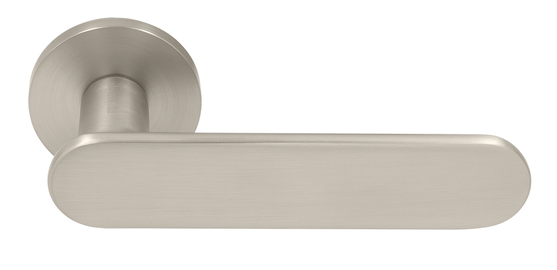 Ручка дверная MH-65-R6 SEMPIONE MSN на круглой розетке, цвет матовый сатинированный никель фото купить Чебоксары