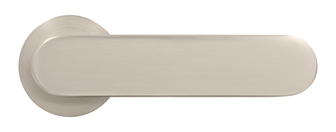 Ручка дверная MH-65-R6 SEMPIONE MSN на круглой розетке, цвет матовый сатинированный никель фото купить в Чебоксарах