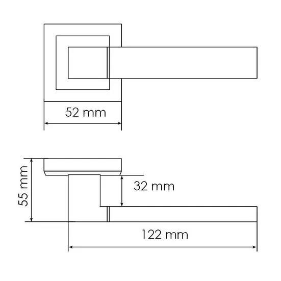 Комплект дверных ручек MH-28 BL-S + сантехническая завертка MH-WC-S BL + защёлка бесшумная 1895P BL + петли врезные универсальные MSN 100X70X2.5-4BB BL (2шт), цвет черный фото купить в Чебоксарах