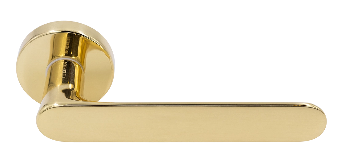 Ручка дверная LE BOAT R5 OTL раздельная на круглой розетке, цвет золото, латунь фото купить Чебоксары