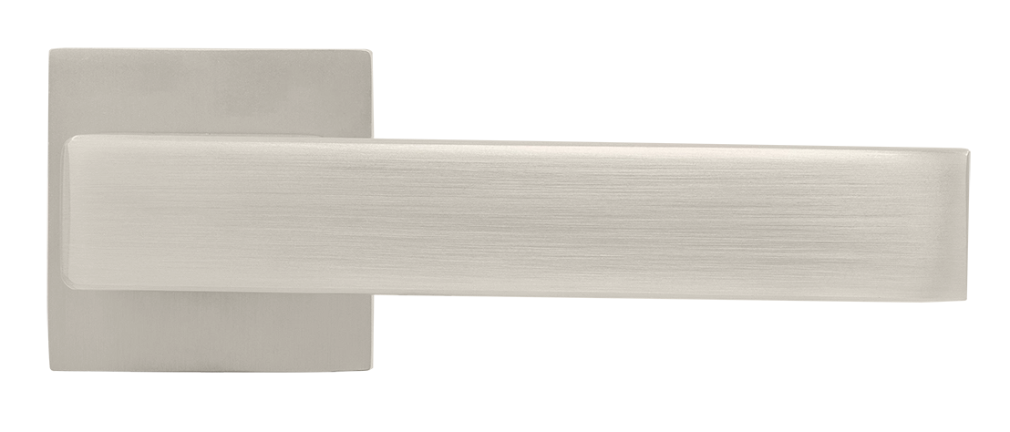 Ручка дверная LOT MH-56-S6 MSN раздельная на квадратной розетке 6 мм, цвет матовый сатинированный никель, ЦАМ фото купить в Чебоксарах