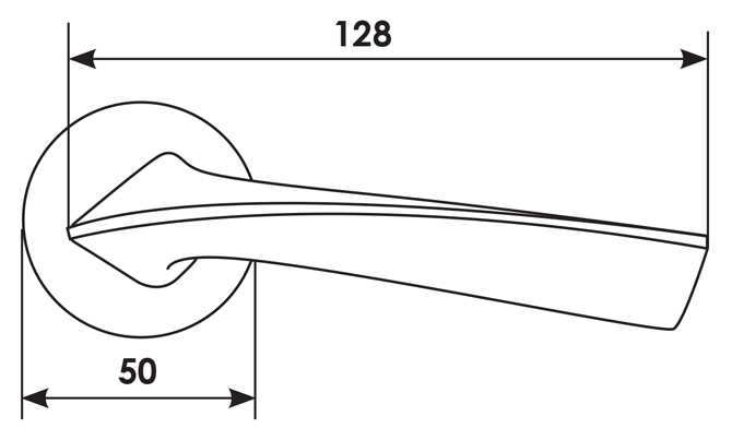 Ручка дверная COMETA R5 NIS раздельная на круглой розетке, цвет - матовый никель, ЦАМ фото купить в Чебоксарах