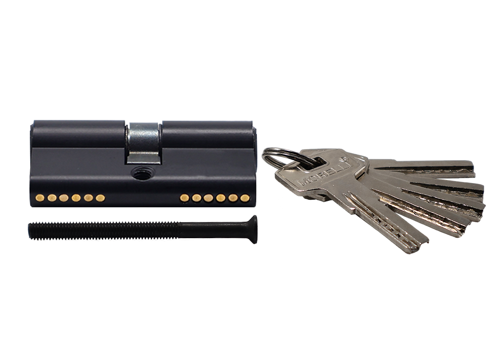 Ключевой цилиндр высокой секретности HS 60C BL (60мм) цвет черный фото купить в Чебоксарах