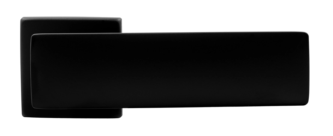 Ручка дверная SPACE S5 NERO-ST на квадратной розетке, цвет черный soft-touch, ЦАМ фото купить в Чебоксарах