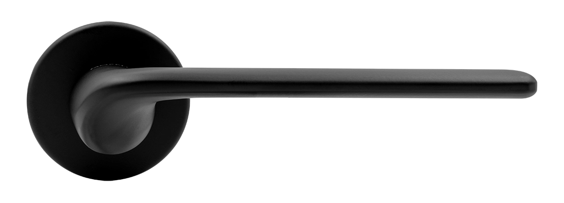 Ручка дверная TOMORROW R5 NERO-ST на круглой розетке, цвет черный soft-touch, ЦАМ фото купить в Чебоксарах