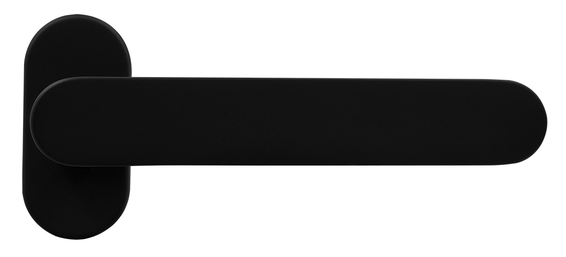 Ручка оконная LE BOAT W1 NERO-ST на прямоугольной розетке, цвет черный soft-touch, латунь фото купить Чебоксары