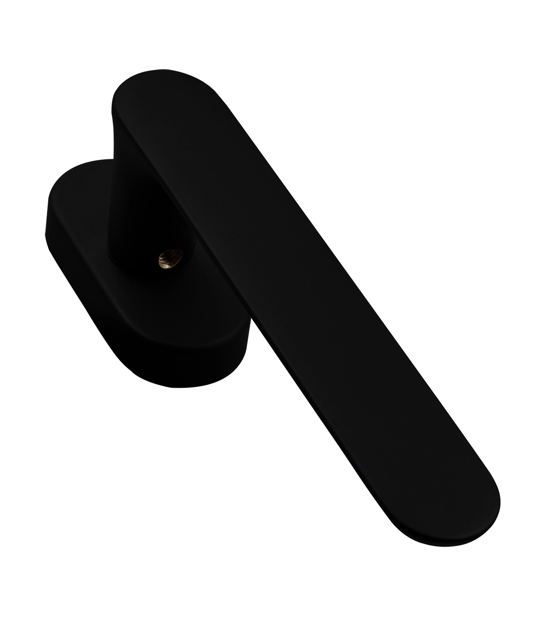Ручка оконная LE BOAT W1 NERO-ST на прямоугольной розетке, цвет черный soft-touch, латунь фото фурнитура Чебоксары