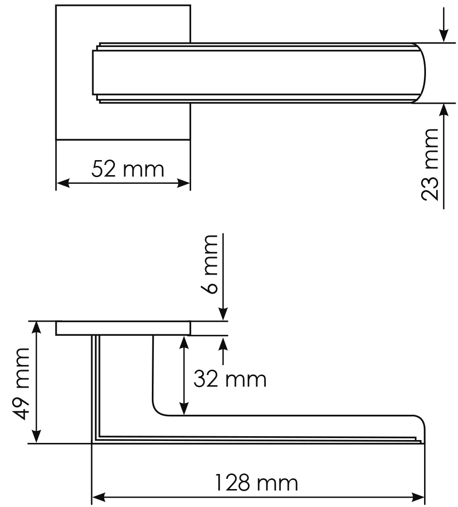 Ручка дверная MH-64-S6 BL STEPS на квадратной розетке 6 мм, цвет черный фото фурнитура Чебоксары