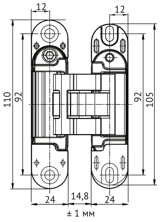 Петля скрытая HH-28 B врезная с 3D-регулировкой вес полотна до 40 кг, цвет черный фото купить в Чебоксарах