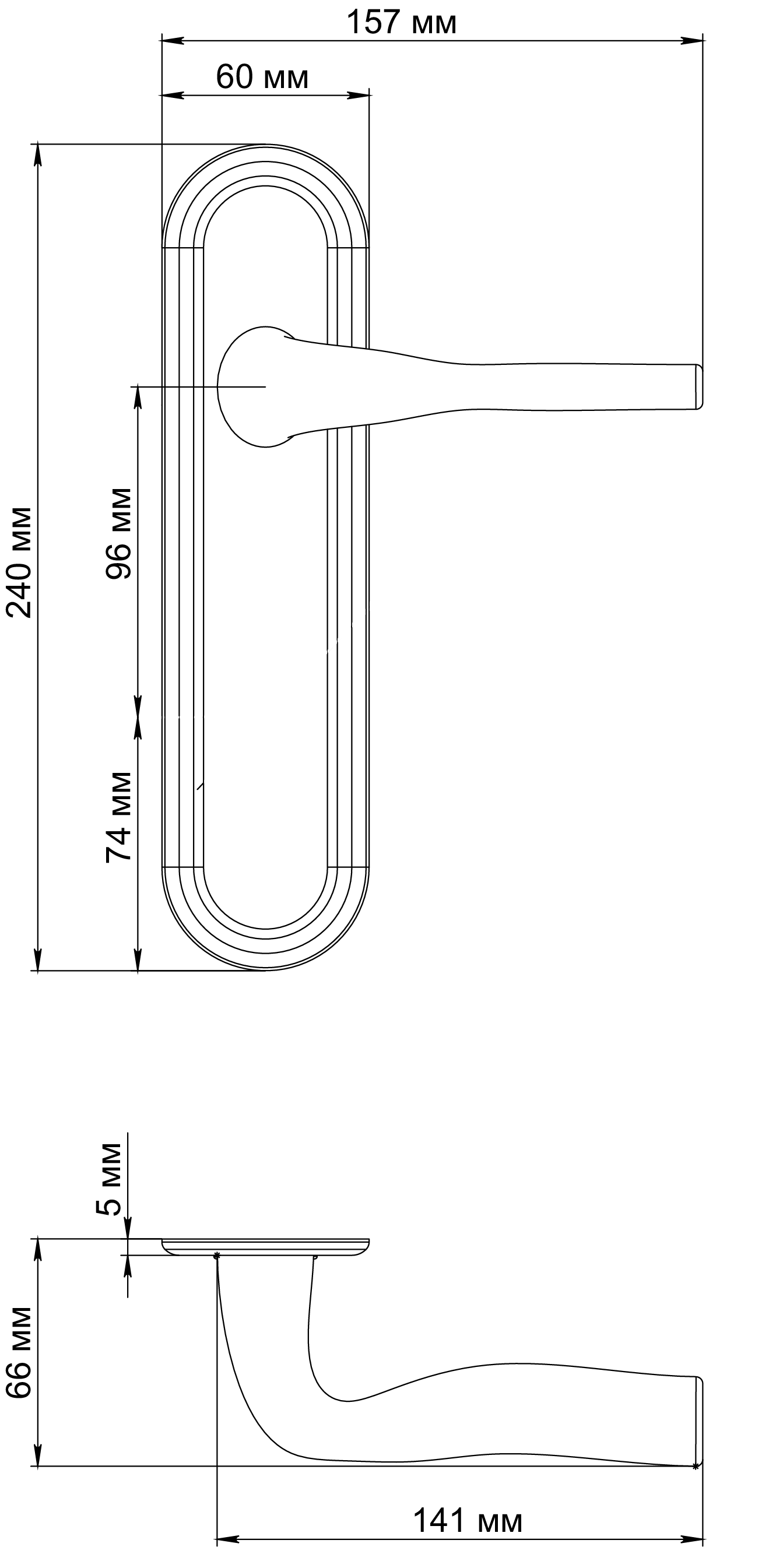 Ручка дверная LVB PLR SSW на планке, цвет Стокгольмский снегопад/Stockholm Snowfall фото фурнитура Чебоксары