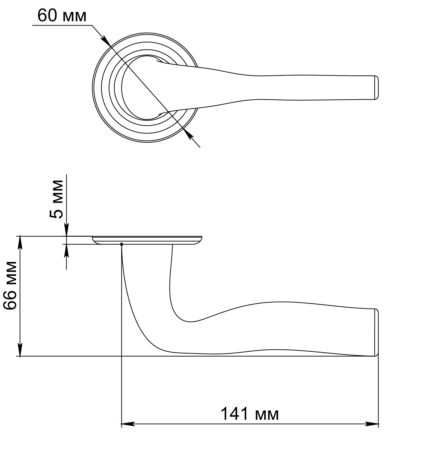 Ручка дверная LVB R7 WF на круглой розетке, цвет Зимняя стужа/Winter Frost фото фурнитура Чебоксары