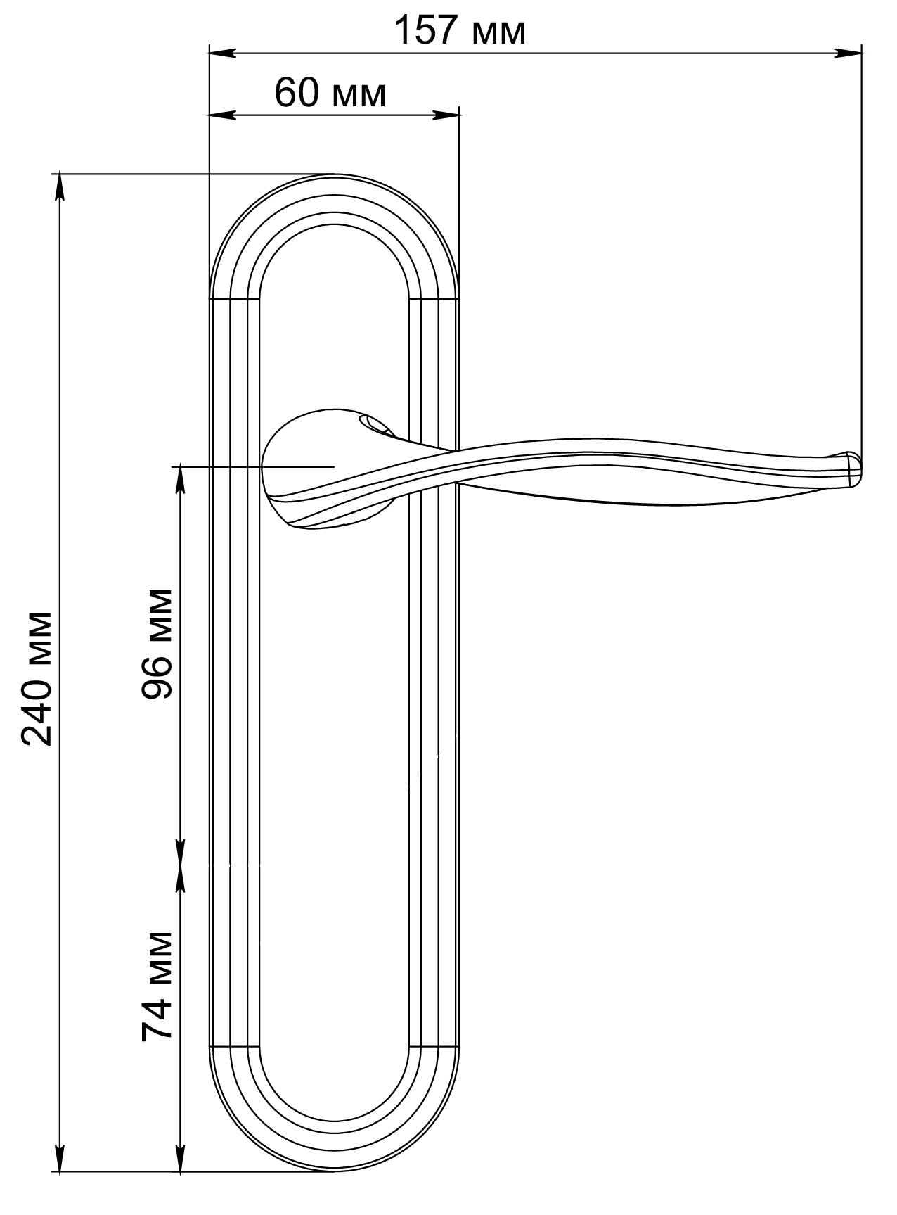 Ручка дверная SKYSCRAPER PLR SMI на планке, цвет Весенняя дымка/Spring Mist фото фурнитура Чебоксары