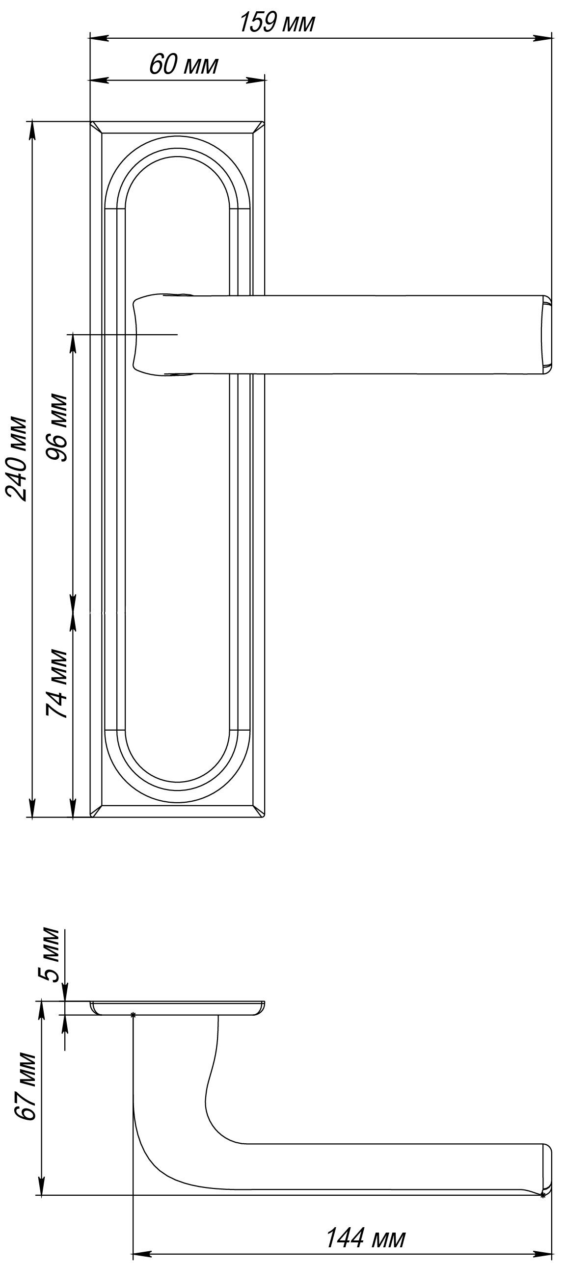 Ручка дверная THE BUS STATION PLS AH на планке, цвет Осенний мёд/Autumn Honey фото morelli Чебоксары