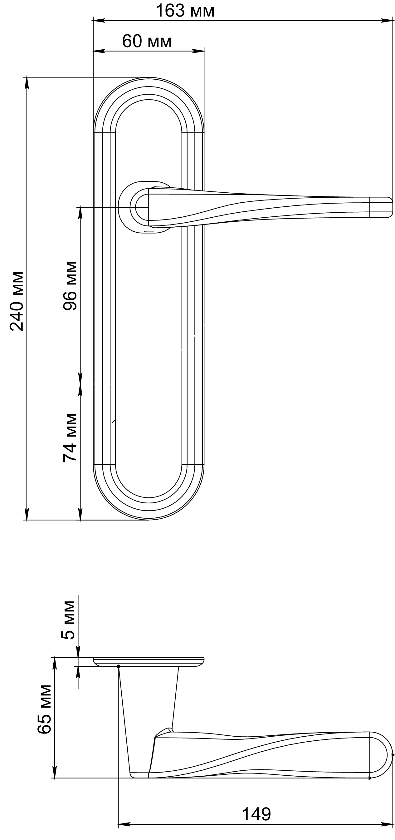 Ручка дверная THE OLYMPICS PLR SMI на планке, цвет Весенняя дымка/Spring Mist фото фурнитура Чебоксары