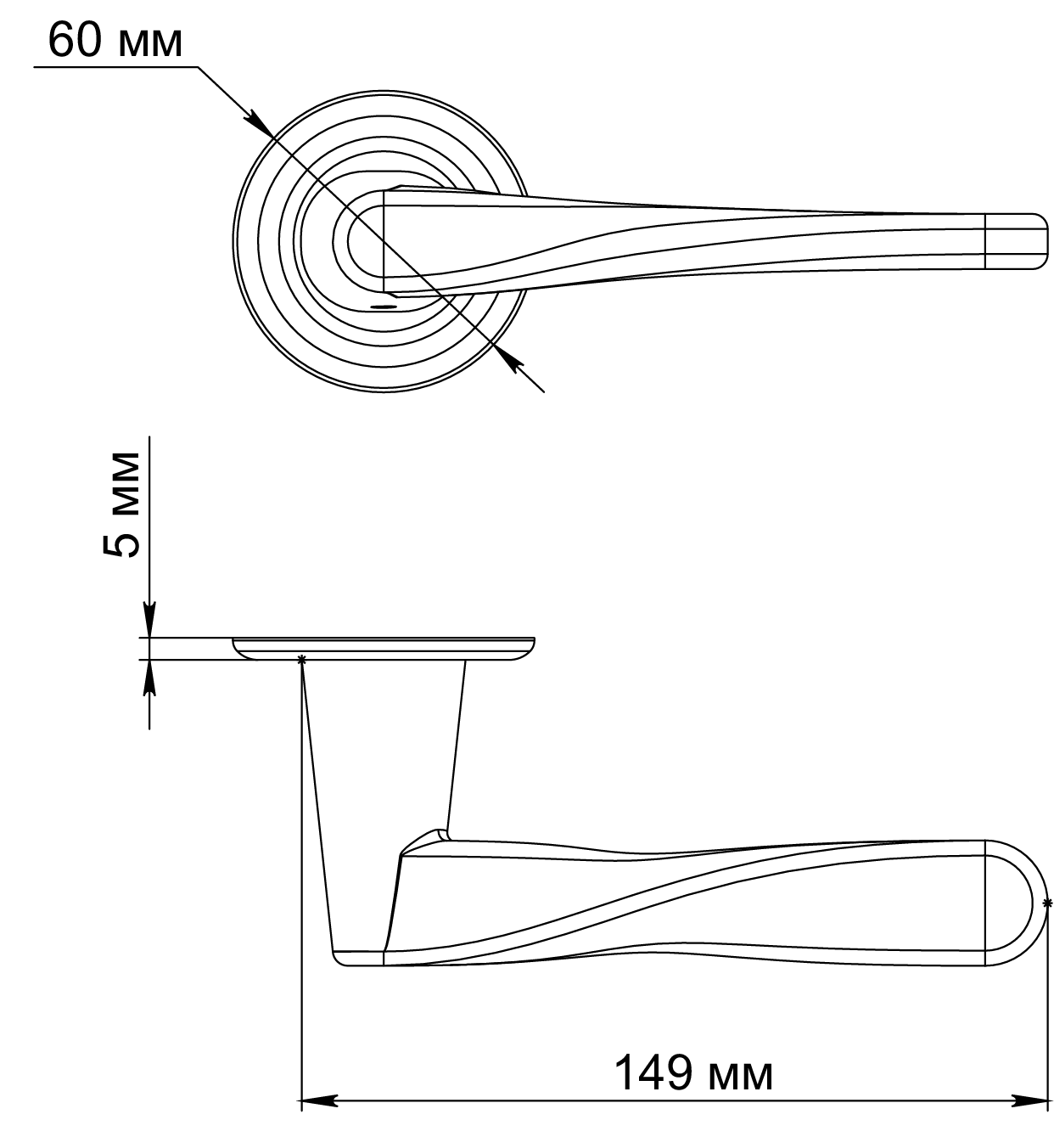 Ручка дверная THE OLYMPICS R7 SSW на круглой розетке, цвет Стокгольмский снегопад/Stockholm Snowfall фото фурнитура Чебоксары