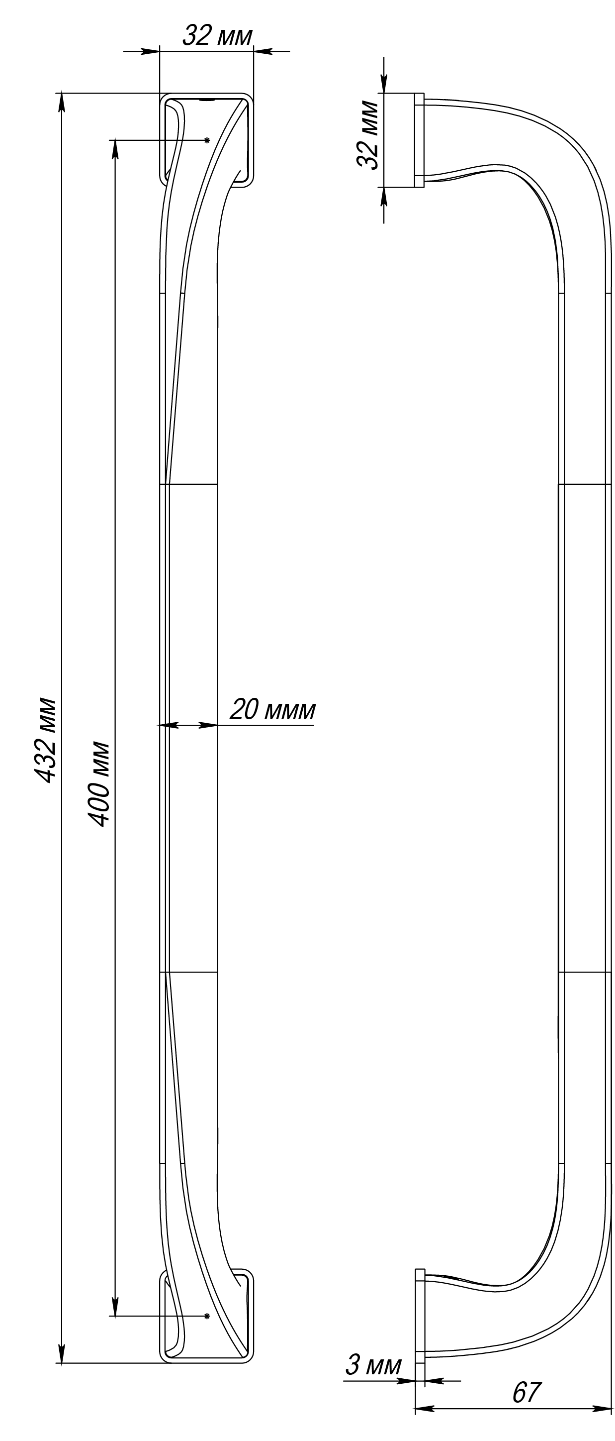 Ручка-скоба WD CONCERT HALL PH SSW, цвет Стокгольмский снегопад/Stockholm Snowfall фото купить в Чебоксарах