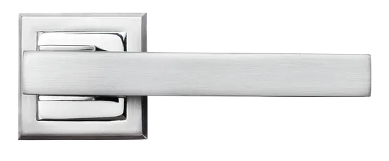 PIQUADRO, ручка дверная MH-37 SC/CP-S, на квадратной накладке, цвет - мат.хром/хром фото купить в Чебоксарах